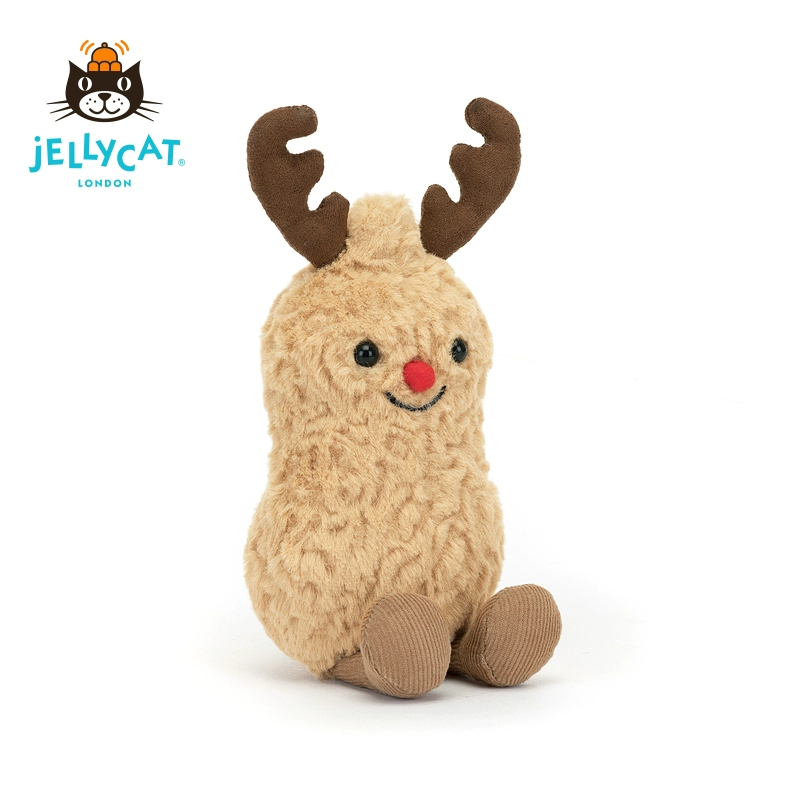 圣诞节新品趣味驯鹿花生毛绒玩具