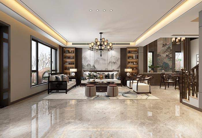 太泉美域280㎡别墅新中式风格装修案例效果图