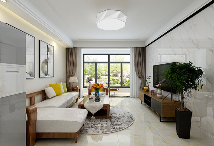 安泰名筑190㎡四室两厅现代中式风格装修案例效果图
